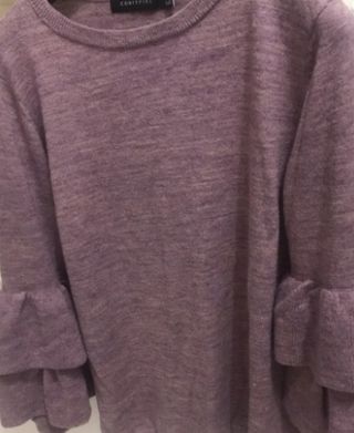 Jersey rosa violeta jaspeado. Cortefiel talla L