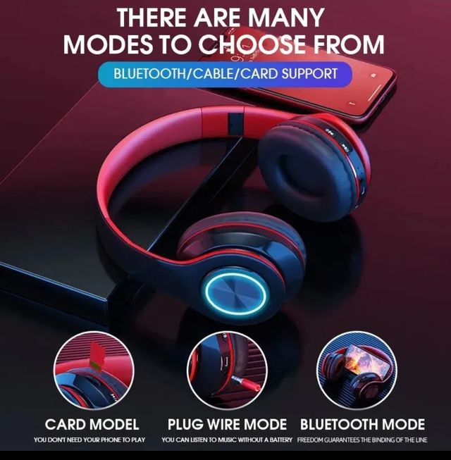 Auriculares LED inalambricos Bluetooth