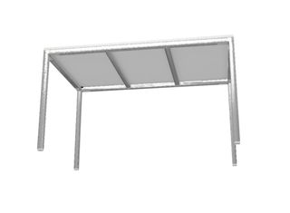 Mesa de cristal blanco y cromo