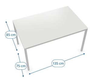 Mesa de cristal blanco y cromo