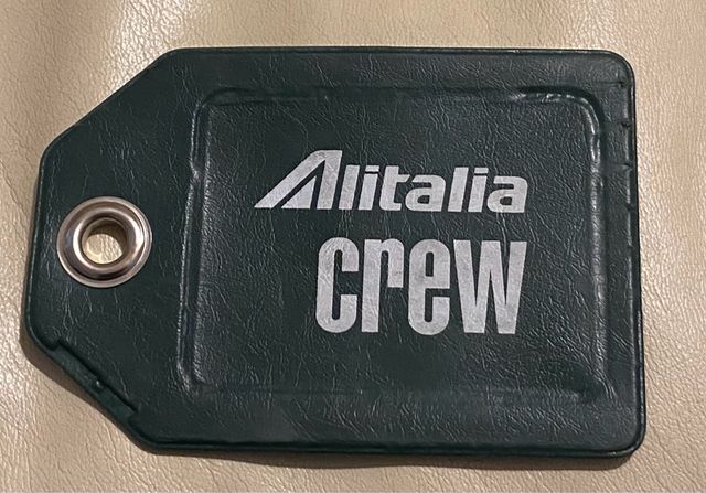 Alitalia crew tag verde senza fascetta anni 80