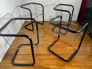 6 Sedie poltrone CLUB CHAIR in metallo anni80'