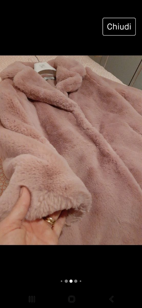 Cappotto in Pelliccia sintetica rosa taglia M