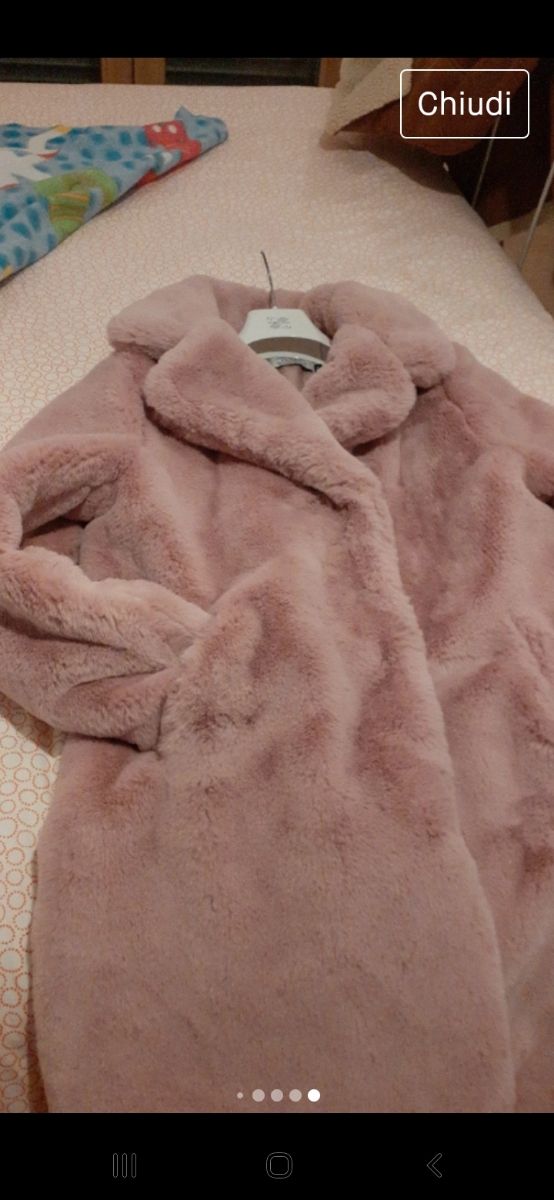 Cappotto in Pelliccia sintetica rosa taglia M