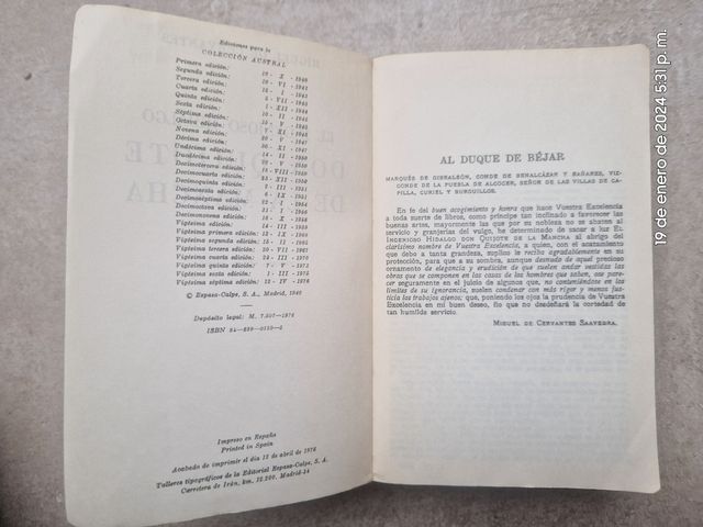 Libro Don quijote de la Mancha