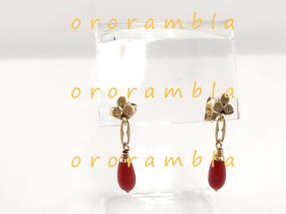 Pendientes oro 18k y coral