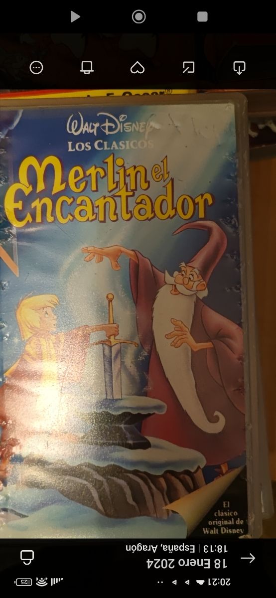 VHS Disney Merlin el encantador