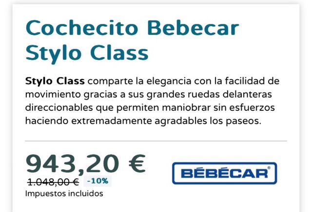 Cochecito BEBECAR STYLO CLASS