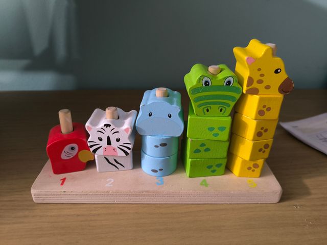 Juguete motricidad animales madera