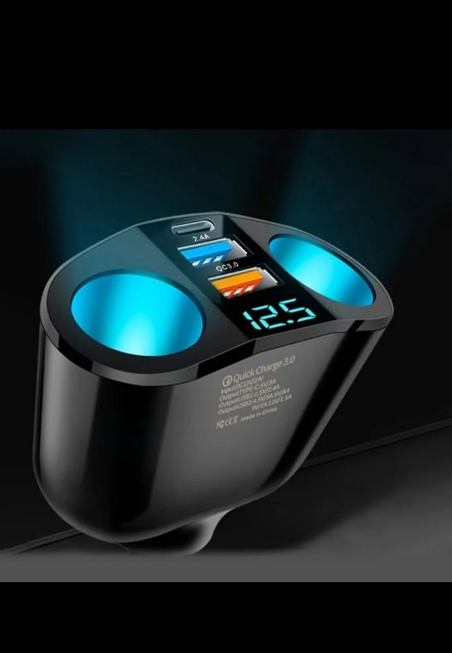 ✅️Cargador de coche doble puerto 3.0 carga rapida