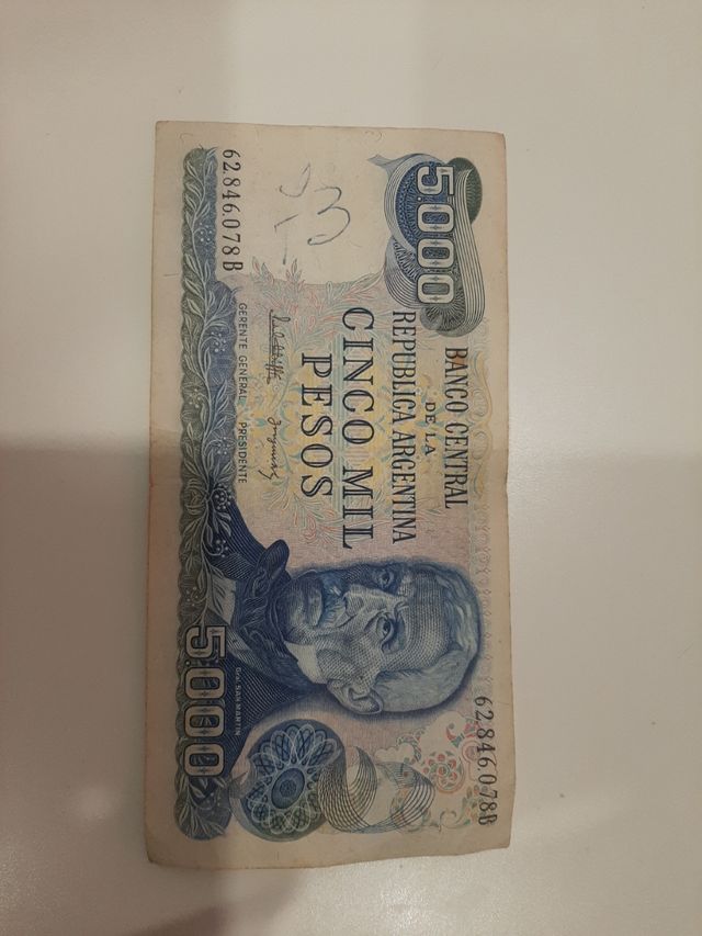 Billete 5000 pesos argentinos
