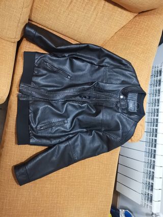 Cazadora cuero sintético hombre xxl