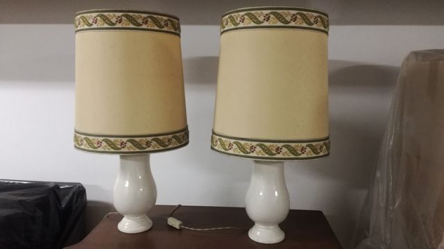 Coppia lampade tavolo ceramica Deruta vintage