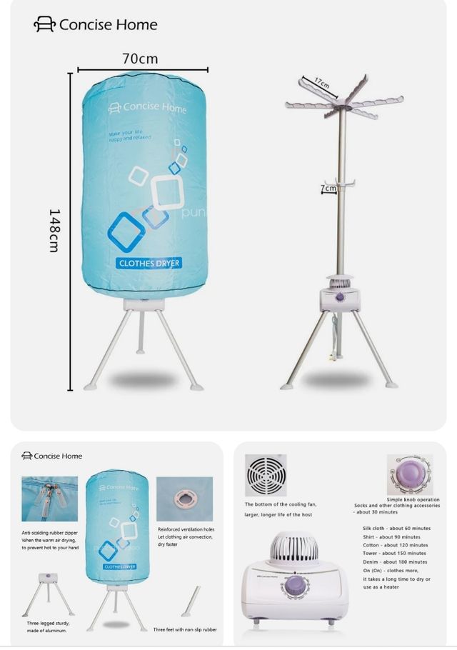 Stendino elettrico verticale asciugatrice