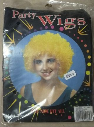 DISFRAZ PELUCA PAYASO LILA RIZOS . NUEVA