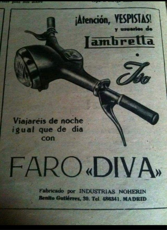 manillar VESPA faro bajo y manillar tubo