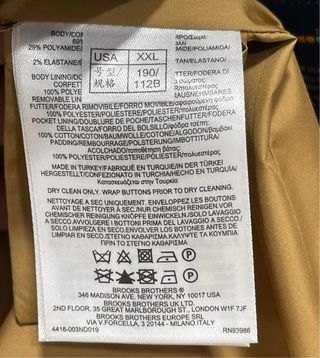 Gabardina desmontable Brooks Brothers XXL