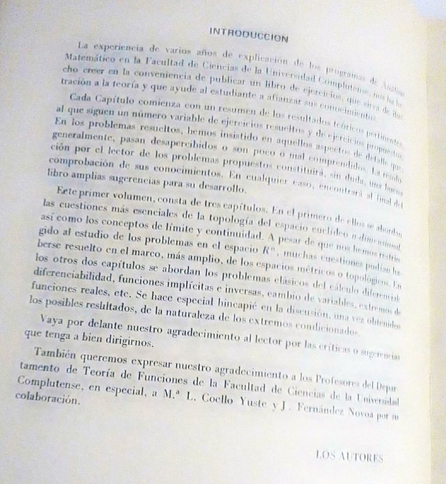 PROBLEMAS DE ANÁLISIS MATEMÁTICO.