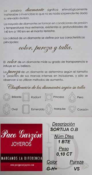 Conjunto oro blanco y brillantes