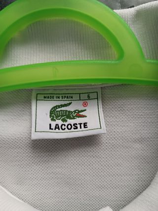 Polo Lacoste blanco, talla 6
