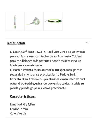 cuerda para tabla surf radz hawaii