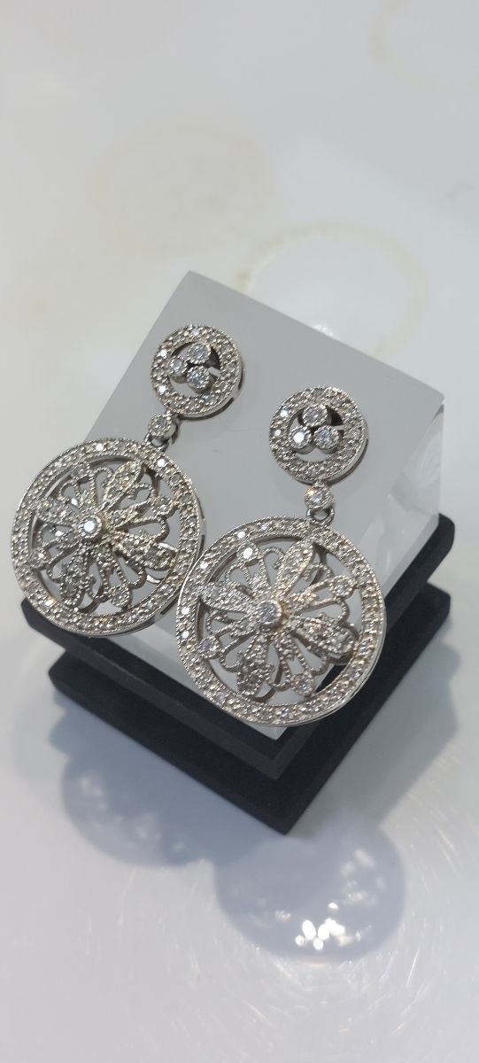 Pendientes oro blanco 18k