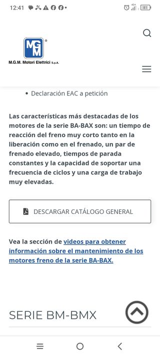 Motor eléctrico con electrofreno MGM