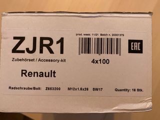 Set tornillos ZJR1 para ruedas de coche