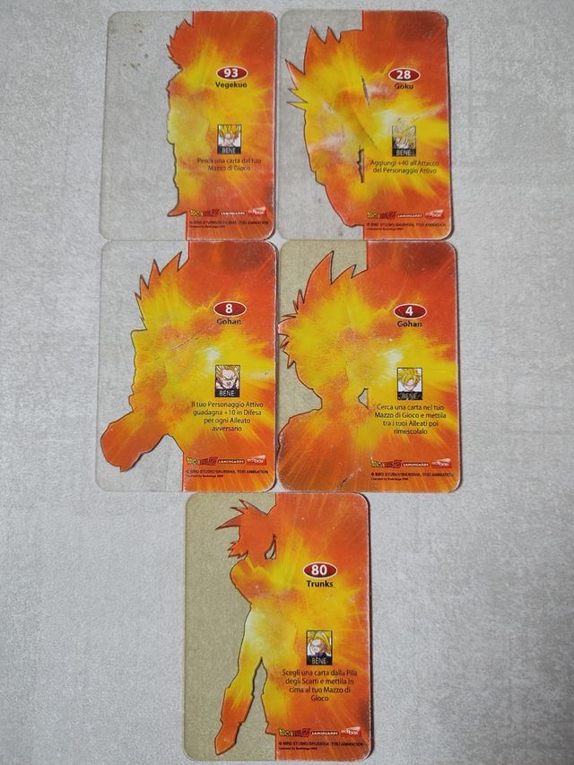 carte Dragonball Z e Dragonball GT Lamincards