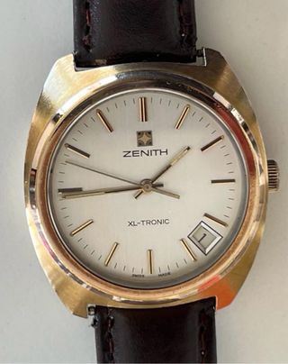 RELOJ ZENITH XL-TRONIC CHAPADO EN ORO AÑO1990