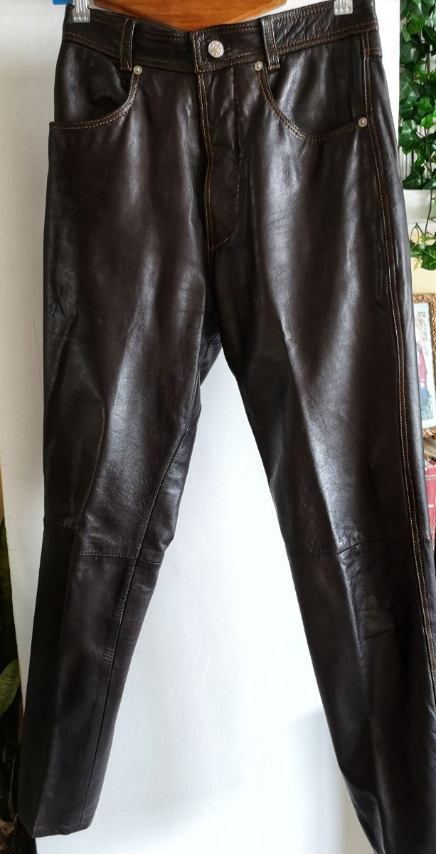 Pantalones de auténtico cuero para mujer