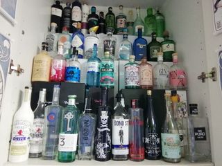 BOTTIGLIE VUOTE DI GIN DI TANTI TIPI DIVERSI