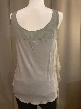 Top fiesta plateado y gris con lentejuelas