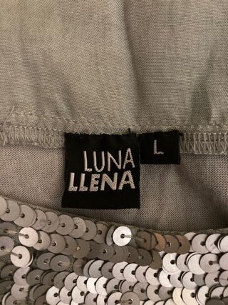 Top fiesta plateado y gris con lentejuelas