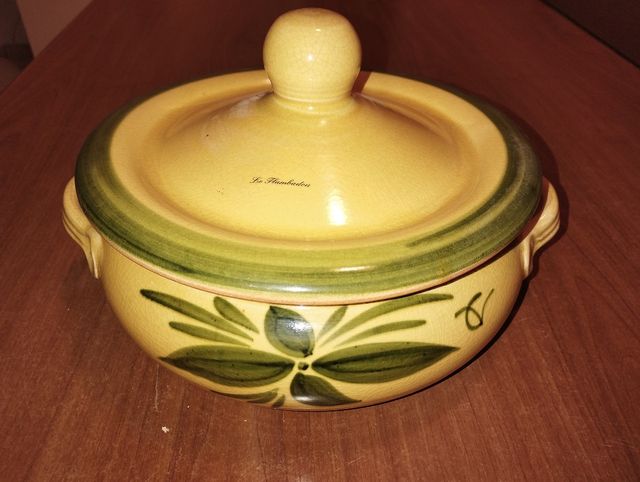 PENTOLA IN TERRACOTTA DA 28cm DECORATA A  MANO