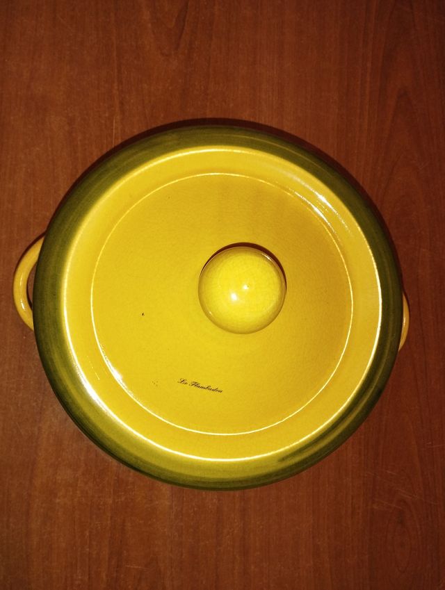 PENTOLA IN TERRACOTTA DA 28cm DECORATA A  MANO