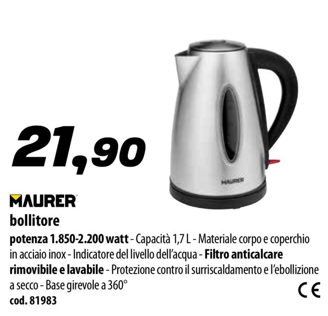 bollitore elettrico Maurer