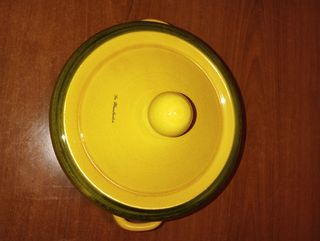 PENTOLA IN TERRACOTTA DA 25cm DECORATA A  MANO