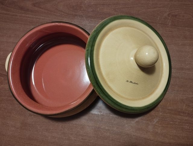 PENTOLA IN TERRACOTTA DA 25cm DECORATA A  MANO