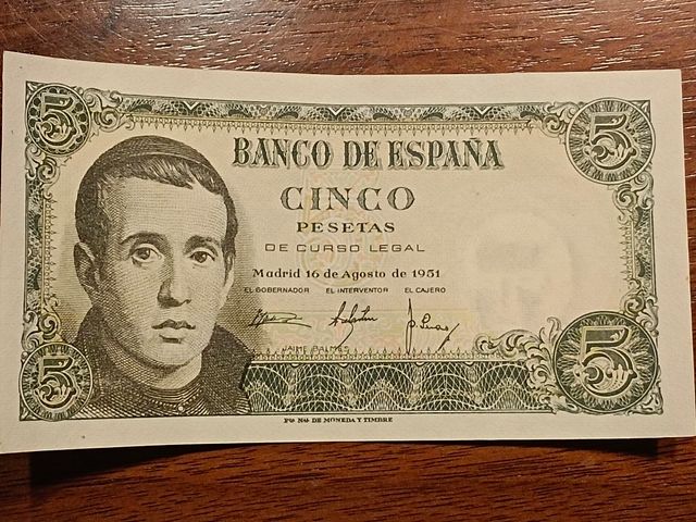 Billete CINCO PESETAS 1951