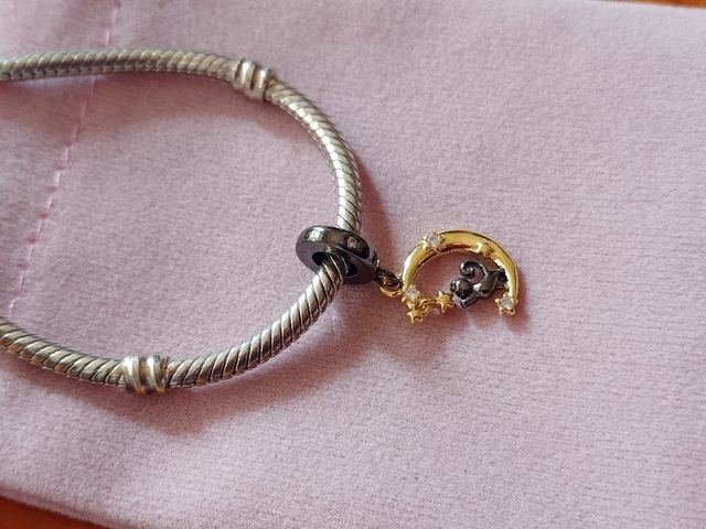 Charm Luna y Gato de plata