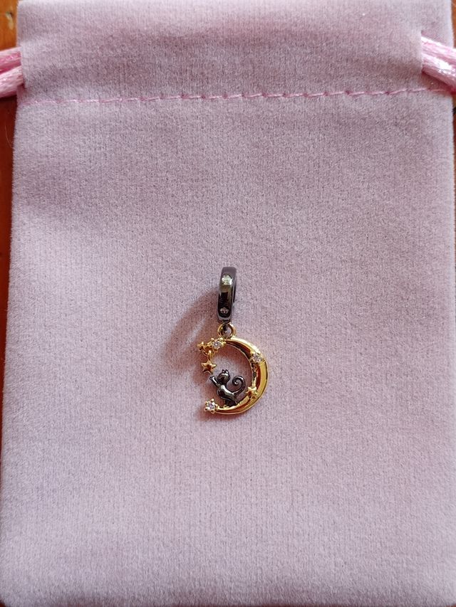Charm Luna y Gato de plata