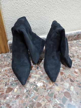 Botas altas negras de ante