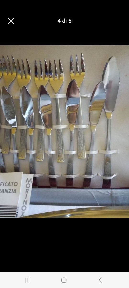 Servizio posate da pesce con vassoio