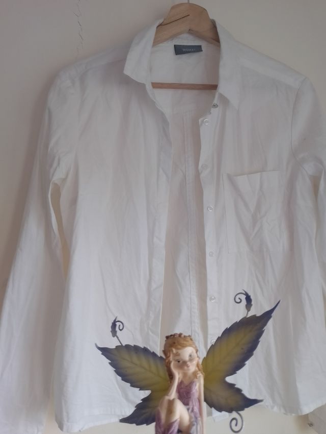 Camisa blanca de manga larga talla M