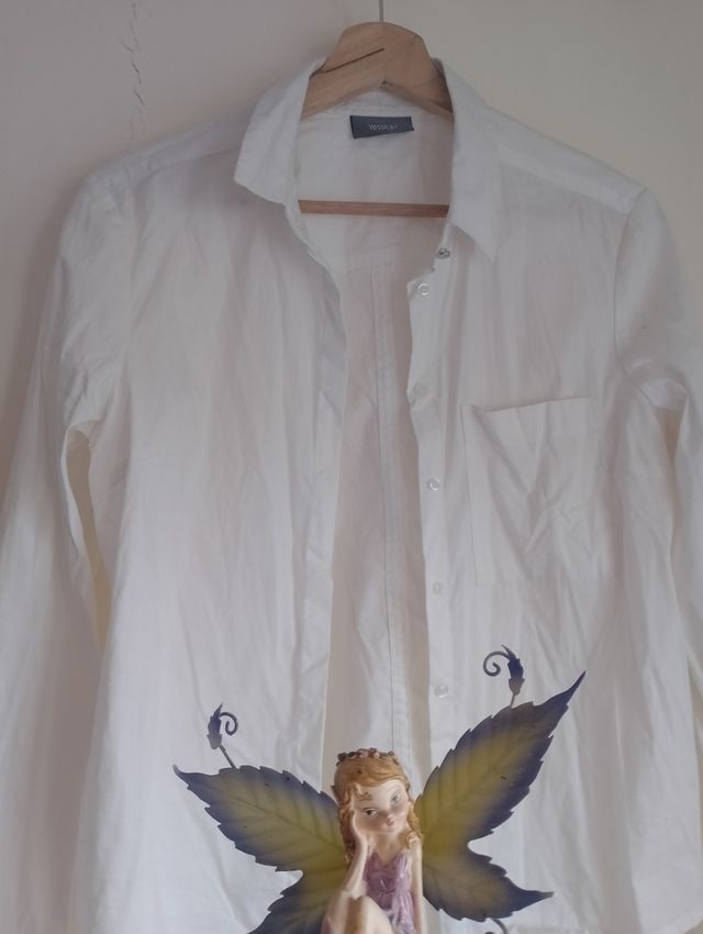 Camisa blanca de manga larga talla M