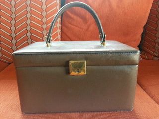 Borsa borsetta baule Beauty Case donna marrone