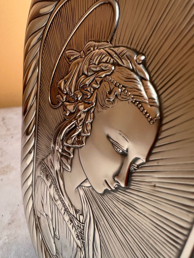 Quadro a rilievo in argento Madonna in preghiera
