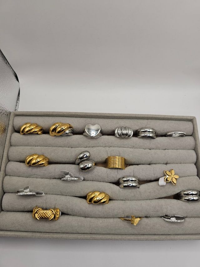 Anillos de acero inoxidable por tallas