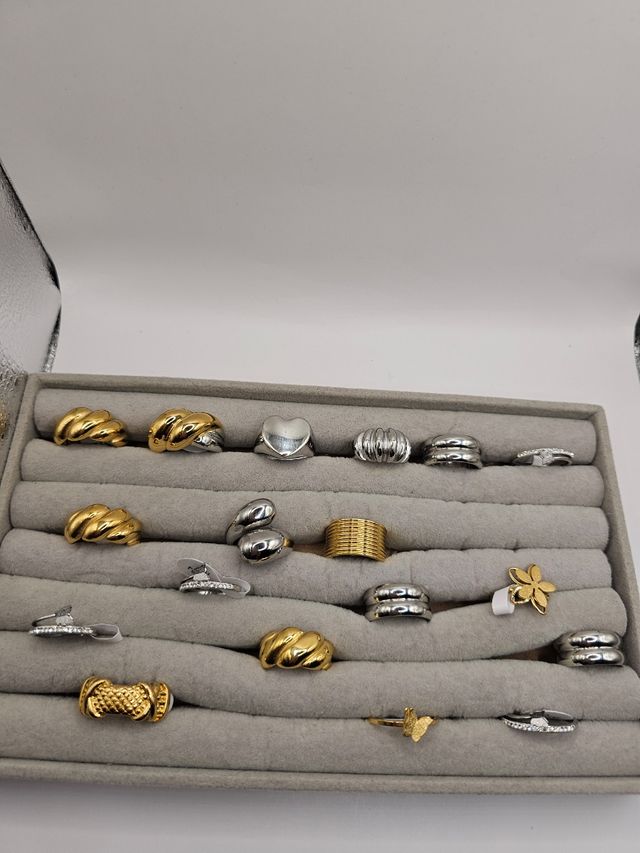 Anillos de acero inoxidable por tallas